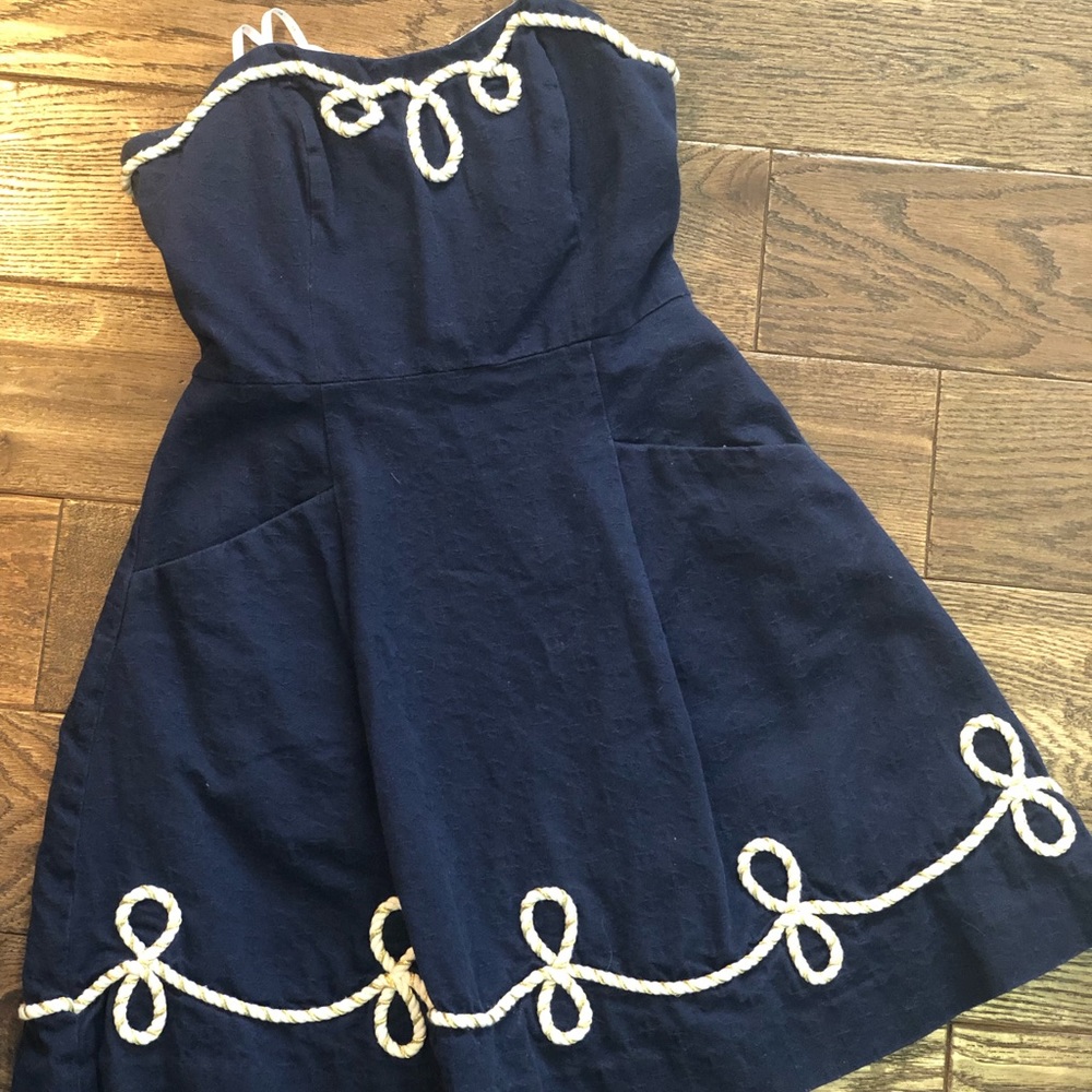 Lilly Pulitzer nautical strapless dress- size 0